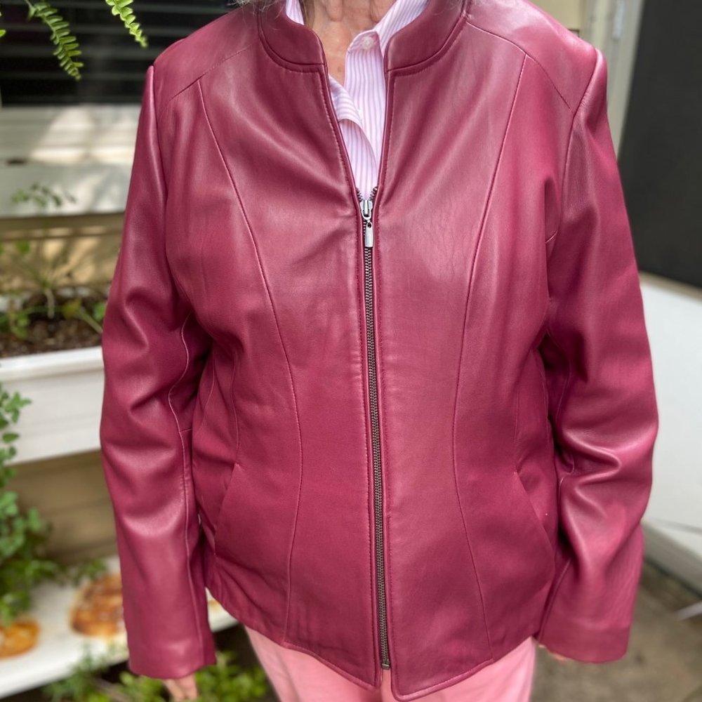 Red/Burgundy Leather Jacket